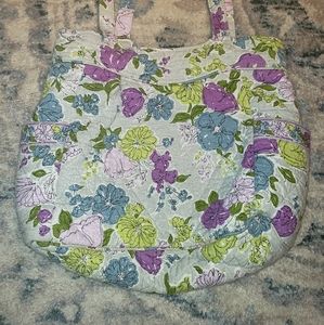 USED Vera Bradley tote gray/purple/yellow/blue